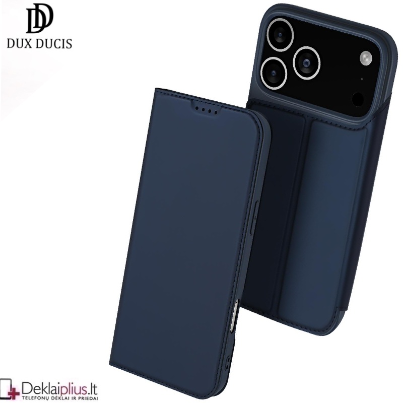 Dux Ducis Skin Pro dirbtinės odos dėklas - mėlynas (Apple Iphone 17 Pro/Iphone 18 Pro) Dux Ducis Skin Pro dirbtinės odos dėklas - mėlynas (Apple Iphone 17 Pro/Iphone 18 Pro)